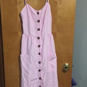 Pin stripe button up dress